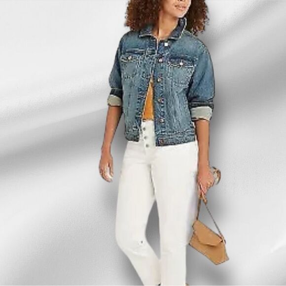 UNIVERSAL THREAD Women’s 90’s Baggy Trucker Jacket in the Size Large - Picture 3 of 12